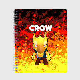 Тетрадь с принтом BRAWL STARS CROW PHOENIX в городе Новоалтайск, 100% бумага | 48 листов, плотность листов — 60 г/м2, плотность картонной обложки — 250 г/м2. Листы скреплены сбоку удобной пружинной спиралью. Уголки страниц и обложки скругленные. Цвет линий — светло-серый
 | brawl stars | brawl stars crow | brawl stars crow phoenix | взлом brawl stars | сервера brawl stars | скачать brawl stars | скачать бесплатно brawl stars