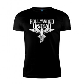 Мужская футболка премиум с принтом HOLLYWOOD UNDEAD в городе Новоалтайск, 92% хлопок, 8% лайкра | приталенный силуэт, круглый вырез ворота, длина до линии бедра, короткий рукав | deuce | hollywood undead | hu | j dog | shady jeff | голливуд | голливудская нежить | даниэль мурильо | джордан террелл | джордж артур рейган | дилан альварес | мэттью сент клер | нежить