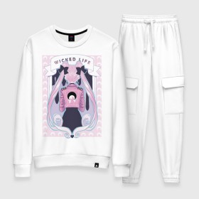 Женский костюм хлопок с принтом Sailor moon wicked life в городе Новоалтайск, 100% хлопок | на свитшоте круглая горловина, мягкая резинка по низу. Брюки заужены к низу, на них два вида карманов: два 