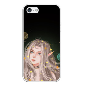 Чехол для iPhone 5/5S матовый с принтом Эльфийка и звезды в городе Новоалтайск, Силикон | Область печати: задняя сторона чехла, без боковых панелей | elf | essence | l2 | lineage | mmorpg | звезды | линейка | ммо | эльфийка | эссенции