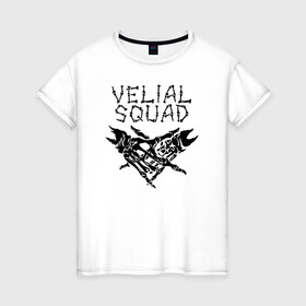 Женская футболка хлопок с принтом VELIAL SQUAD  в городе Новоалтайск, 100% хлопок | прямой крой, круглый вырез горловины, длина до линии бедер, слегка спущенное плечо | velial squad | велиал сквад