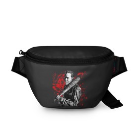 Поясная сумка 3D с принтом Negan в городе Новоалтайск, 100% полиэстер | плотная ткань, ремень с регулируемой длиной, внутри несколько карманов для мелочей, основное отделение и карман с обратной стороны сумки застегиваются на молнию | dead | death | lucille | negan | rick | the walking dead | zombie | граймс | дерил | дэрил | зомби | люсиль | мертвецы | мишон | ниган | рик | спасители | ходячие | шепчущиеся