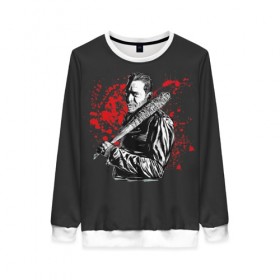 Женский свитшот 3D с принтом Negan в городе Новоалтайск, 100% полиэстер с мягким внутренним слоем | круглый вырез горловины, мягкая резинка на манжетах и поясе, свободная посадка по фигуре | dead | death | lucille | negan | rick | the walking dead | zombie | граймс | дерил | дэрил | зомби | люсиль | мертвецы | мишон | ниган | рик | спасители | ходячие | шепчущиеся