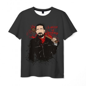 Мужская футболка 3D с принтом Negan в городе Новоалтайск, 100% полиэфир | прямой крой, круглый вырез горловины, длина до линии бедер | dead | death | lucille | negan | rick | the walking dead | zombie | граймс | дерил | дэрил | зомби | люсиль | мертвецы | мишон | ниган | рик | спасители | ходячие | шепчущиеся