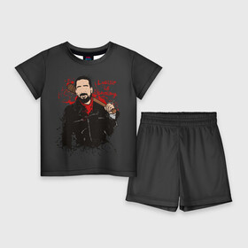 Детский костюм с шортами 3D с принтом Negan в городе Новоалтайск,  |  | dead | death | lucille | negan | rick | the walking dead | zombie | граймс | дерил | дэрил | зомби | люсиль | мертвецы | мишон | ниган | рик | спасители | ходячие | шепчущиеся