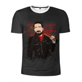 Мужская футболка 3D спортивная с принтом Negan в городе Новоалтайск, 100% полиэстер с улучшенными характеристиками | приталенный силуэт, круглая горловина, широкие плечи, сужается к линии бедра | dead | death | lucille | negan | rick | the walking dead | zombie | граймс | дерил | дэрил | зомби | люсиль | мертвецы | мишон | ниган | рик | спасители | ходячие | шепчущиеся