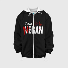 Детская куртка 3D с принтом I Am Negan в городе Новоалтайск, 100% полиэстер | застежка — молния, подол и капюшон оформлены резинкой с фиксаторами, по бокам — два кармана без застежек, один потайной карман на груди, плотность верхнего слоя — 90 г/м2; плотность флисового подклада — 260 г/м2 | dead | death | lucille | negan | rick | the walking dead | zombie | граймс | дерил | дэрил | зомби | люсиль | мертвецы | мишон | ниган | рик | спасители | ходячие | шепчущиеся
