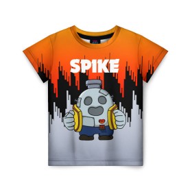 Детская футболка 3D с принтом Brawl Stars Spike Robot в городе Новоалтайск, 100% гипоаллергенный полиэфир | прямой крой, круглый вырез горловины, длина до линии бедер, чуть спущенное плечо, ткань немного тянется | brawl stars | brawl stars crow | brawl stars crow phoenix | brawl stars leon | brawl stars spike | скачать brawl stars | скачать бесплатно brawl stars