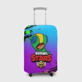 Чехол для чемодана 3D с принтом BRAWL STARS LEON в городе Новоалтайск, 86% полиэфир, 14% спандекс | двустороннее нанесение принта, прорези для ручек и колес | brawl stars | bull | colt | crow | leon | stars | берли | бо | брок | ворон | джесси | динамайк | дэррил | кольт | леон | мортис | нита | пайпер | пенни | поко | пэм | рикошет | спайк | фрэнк | шелли | эль примо
