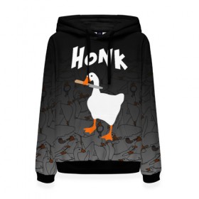 Женская толстовка 3D с принтом Untitled Goose Game в городе Новоалтайск, 100% полиэстер  | двухслойный капюшон со шнурком для регулировки, мягкие манжеты на рукавах и по низу толстовки, спереди карман-кенгуру с мягким внутренним слоем. | goose | goose game | honk | untitled goose game | гусь | гусь игра | злой гусь | игра про гуся | кря | отвратительный гусь
