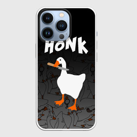 Чехол для iPhone 13 Pro с принтом Untitled Goose Game в городе Новоалтайск,  |  | goose | goose game | honk | untitled goose game | гусь | гусь игра | злой гусь | игра про гуся | кря | отвратительный гусь