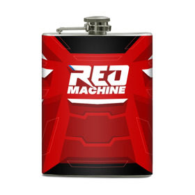 Фляга с принтом Red Machine в городе Новоалтайск, металлический корпус | емкость 0,22 л, размер 125 х 94 мм. Виниловая наклейка запечатывается полностью | hockey | red | russia | team | красная | машина | россия | сборная | хоккей