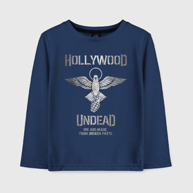 Детский лонгслив хлопок с принтом Hollywood Undead в городе Новоалтайск, 100% хлопок | круглый вырез горловины, полуприлегающий силуэт, длина до линии бедер | charlie scene | danny | funny man | hollywood undead | hu | j dog | johnny 3 tears | голливудская нежить | голубь | голубь с гранатой | граната | ню метал | рэп метал | рэп рок