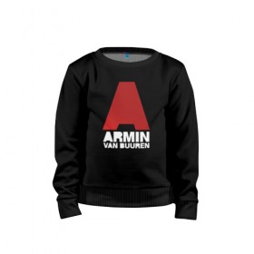 Детский свитшот хлопок с принтом Armin van Buuren в городе Новоалтайск, 100% хлопок | круглый вырез горловины, эластичные манжеты, пояс и воротник | a state of trance | armin | armin van buuren | asot | van buuren | армин | армин ван бюрен | ван бюрен