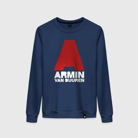 Женский свитшот хлопок с принтом Armin van Buuren в городе Новоалтайск, 100% хлопок | прямой крой, круглый вырез, на манжетах и по низу широкая трикотажная резинка  | a state of trance | armin | armin van buuren | asot | van buuren | армин | армин ван бюрен | ван бюрен