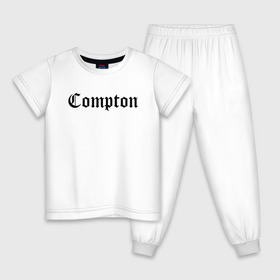 Детская пижама хлопок с принтом COMPTON в городе Новоалтайск, 100% хлопок |  брюки и футболка прямого кроя, без карманов, на брюках мягкая резинка на поясе и по низу штанин
 | Тематика изображения на принте: 