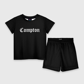 Детский костюм с шортами 3D с принтом COMPTON (НА СПИНЕ)  КОМПТОН в городе Новоалтайск,  |  | compton | dj yella | dr. dre | eazy e | ice cube | mc ren | n.w.a | nwa | straight outta compton | west side | западная сторона | комптон