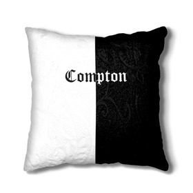 Подушка 3D с принтом COMPTON в городе Новоалтайск, наволочка – 100% полиэстер, наполнитель – холлофайбер (легкий наполнитель, не вызывает аллергию). | состоит из подушки и наволочки. Наволочка на молнии, легко снимается для стирки | compton | dj yella | dr. dre | eazy e | ice cube | mc ren | n.w.a | nwa | straight outta compton | west side | западная сторона | комптон