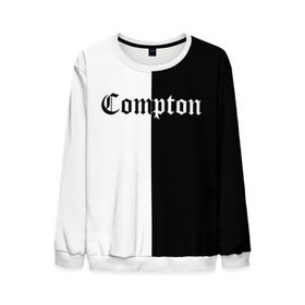 Мужской свитшот 3D с принтом COMPTON в городе Новоалтайск, 100% полиэстер с мягким внутренним слоем | круглый вырез горловины, мягкая резинка на манжетах и поясе, свободная посадка по фигуре | Тематика изображения на принте: compton | dj yella | dr. dre | eazy e | ice cube | mc ren | n.w.a | nwa | straight outta compton | west side | западная сторона | комптон