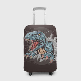 Чехол для чемодана 3D с принтом T-Rex в городе Новоалтайск, 86% полиэфир, 14% спандекс | двустороннее нанесение принта, прорези для ручек и колес | art | dino | dinos | dinosaur | raptor | style | trex | velociraptor | арт | динозавр | мир юрского периода | ти рекс | ящер