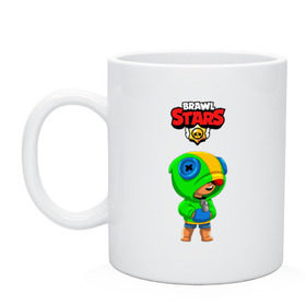 Кружка с принтом BRAWL STARS LEON в городе Новоалтайск, керамика | объем — 330 мл, диаметр — 80 мм. Принт наносится на бока кружки, можно сделать два разных изображения | Тематика изображения на принте: brawl stars | bull | colt | crow | leon | stars | берли | бо | брок | ворон | джесси | динамайк | дэррил | кольт | леон | мортис | нита | пайпер | пенни | поко | пэм | рикошет | спайк | фрэнк | шелли | эль примо