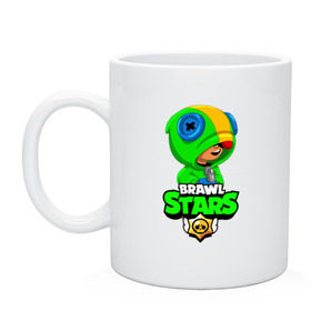 Кружка с принтом BRAWL STARS LEON в городе Новоалтайск, керамика | объем — 330 мл, диаметр — 80 мм. Принт наносится на бока кружки, можно сделать два разных изображения | Тематика изображения на принте: brawl stars | bull | colt | crow | leon | stars | берли | бо | брок | ворон | джесси | динамайк | дэррил | кольт | леон | мортис | нита | пайпер | пенни | поко | пэм | рикошет | спайк | фрэнк | шелли | эль примо