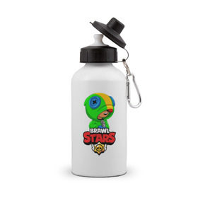Бутылка спортивная с принтом BRAWL STARS LEON в городе Новоалтайск, металл | емкость — 500 мл, в комплекте две пластиковые крышки и карабин для крепления | brawl stars | bull | colt | crow | leon | stars | берли | бо | брок | ворон | джесси | динамайк | дэррил | кольт | леон | мортис | нита | пайпер | пенни | поко | пэм | рикошет | спайк | фрэнк | шелли | эль примо