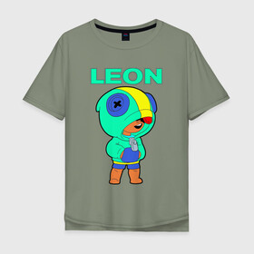 Мужская футболка хлопок Oversize с принтом Brawl Stars LEON в городе Новоалтайск, 100% хлопок | свободный крой, круглый ворот, “спинка” длиннее передней части | brawl | brawl stars | crow | leon | stars | бравл | бравл старс | браво старс | игра | компьютерная | кров | леон | онлайн | старс