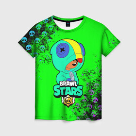 Женская футболка 3D с принтом Brawl Stars LEON в городе Новоалтайск, 100% полиэфир ( синтетическое хлопкоподобное полотно) | прямой крой, круглый вырез горловины, длина до линии бедер | brawl | brawl stars | crow | leon | stars | бравл | бравл старс | браво старс | игра | компьютерная | кров | леон | онлайн | старс