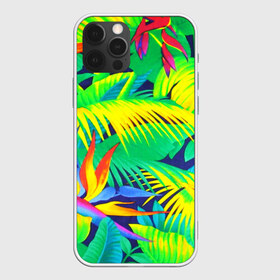 Чехол для iPhone 12 Pro Max с принтом ТРОПИКИ в городе Новоалтайск, Силикон |  | bright | colorful | neon | retro | vintage | винтаж | неон | неоновые | пальмы | ретро | ретро неон | тропики | тропические листья