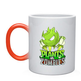 Кружка хамелеон с принтом Plants vs. Zombies в городе Новоалтайск, керамика | меняет цвет при нагревании, емкость 330 мл | battle | game | plants vs zombies | plants vs zombies battle for neighborville | zombie | битва | битва за нейборвиль | зомби | игра | линии | надпись | растения | растения против зомби