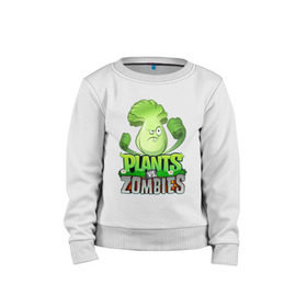 Детский свитшот хлопок с принтом Plants vs. Zombies в городе Новоалтайск, 100% хлопок | круглый вырез горловины, эластичные манжеты, пояс и воротник | Тематика изображения на принте: battle | game | plants vs zombies | plants vs zombies battle for neighborville | zombie | битва | битва за нейборвиль | зомби | игра | линии | надпись | растения | растения против зомби