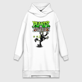 Платье-худи хлопок с принтом Plants vs. Zombies в городе Новоалтайск,  |  | battle | game | plants vs zombies | plants vs zombies battle for neighborville | zombie | битва | битва за нейборвиль | зомби | игра | линии | надпись | растения | растения против зомби