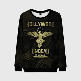Мужской свитшот 3D с принтом Hollywood Undead в городе Новоалтайск, 100% полиэстер с мягким внутренним слоем | круглый вырез горловины, мягкая резинка на манжетах и поясе, свободная посадка по фигуре | charlie scene | danny | funny man | hollywood undead | hu | j dog | johnny 3 tears | голливудская нежить | голубь | голубь с гранатой | граната | ню метал | рэп метал | рэп рок