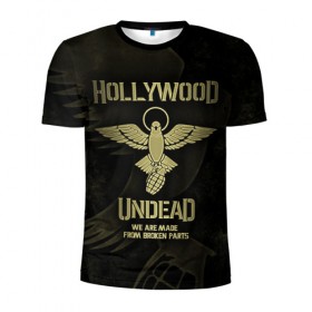 Мужская футболка 3D спортивная с принтом Hollywood Undead в городе Новоалтайск, 100% полиэстер с улучшенными характеристиками | приталенный силуэт, круглая горловина, широкие плечи, сужается к линии бедра | charlie scene | danny | funny man | hollywood undead | hu | j dog | johnny 3 tears | голливудская нежить | голубь | голубь с гранатой | граната | ню метал | рэп метал | рэп рок
