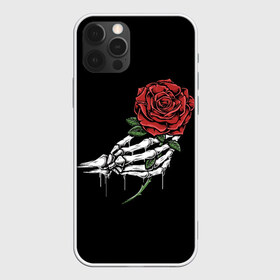Чехол для iPhone 12 Pro Max с принтом Рука скелета с розой в городе Новоалтайск, Силикон |  | Тематика изображения на принте: core | hand | hardcore | skeleton | tatoo | роза | романтика | рука | скелет | тату | цветок | черный фон