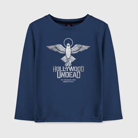 Детский лонгслив хлопок с принтом Hollywood Undead в городе Новоалтайск, 100% хлопок | круглый вырез горловины, полуприлегающий силуэт, длина до линии бедер | charlie scene | danny | funny man | hollywood undead | hu | j dog | johnny 3 tears | голливудская нежить | голубь | голубь с гранатой | граната | ню метал | рэп метал | рэп рок