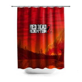 Штора 3D для ванной с принтом RED DEAD REDEMPTION 2 в городе Новоалтайск, 100% полиэстер | плотность материала — 100 г/м2. Стандартный размер — 146 см х 180 см. По верхнему краю — пластиковые люверсы для креплений. В комплекте 10 пластиковых колец | arthur morgan | cowboy | online | red dead online | red dead redemption 2 | rockstar games | wild west | артур морган | бандит | вестерн | винтовка | дикий запад | ковбой | рокстар