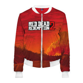 Женский бомбер 3D с принтом RED DEAD REDEMPTION 2 в городе Новоалтайск, 100% полиэстер | застегивается на молнию, по бокам два кармана без застежек, мягкие манжеты, по низу бомбера и на воротнике — эластичная резинка | arthur morgan | cowboy | online | red dead online | red dead redemption 2 | rockstar games | wild west | артур морган | бандит | вестерн | винтовка | дикий запад | ковбой | рокстар