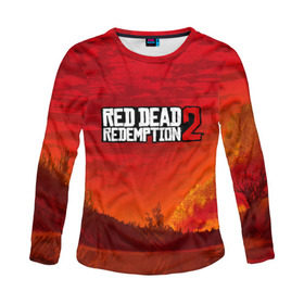 Женский лонгслив 3D с принтом RED DEAD REDEMPTION 2 в городе Новоалтайск, 100% полиэстер | длинные рукава, круглый вырез горловины, полуприлегающий силуэт | arthur morgan | cowboy | online | red dead online | red dead redemption 2 | rockstar games | wild west | артур морган | бандит | вестерн | винтовка | дикий запад | ковбой | рокстар