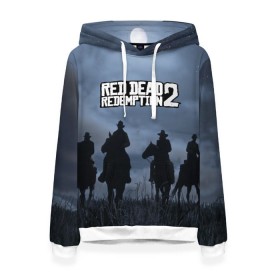 Женская толстовка 3D с принтом RED DEAD REDEMPTION в городе Новоалтайск, 100% полиэстер  | двухслойный капюшон со шнурком для регулировки, мягкие манжеты на рукавах и по низу толстовки, спереди карман-кенгуру с мягким внутренним слоем. | arthur morgan | cowboy | online | red dead online | red dead redemption 2 | rockstar games | wild west | артур морган | бандит | вестерн | винтовка | дикий запад | ковбой | рокстар