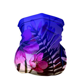 Бандана-труба 3D с принтом FLOWER NEON в городе Новоалтайск, 100% полиэстер, ткань с особыми свойствами — Activecool | плотность 150‒180 г/м2; хорошо тянется, но сохраняет форму | bright | colorful | neon | retro | vintage | винтаж | неон | неоновые | пальмы | ретро | ретро неон | тропики | тропические листья