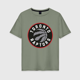 Женская футболка хлопок Oversize с принтом Toronto Raptors Logo в городе Новоалтайск, 100% хлопок | свободный крой, круглый ворот, спущенный рукав, длина до линии бедер
 | nba | raptors | toronto | toronto raptors | баскетбол | нба | рапторс | рэпторс | спорт | торонто | торонто рапторс | торонто рэпторс