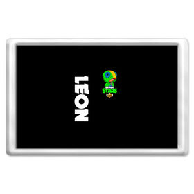 Магнит 45*70 с принтом BRAWL STARS LEON в городе Новоалтайск, Пластик | Размер: 78*52 мм; Размер печати: 70*45 | brawl stars | bull | colt | crow | leon | stars | берли | бо | брок | ворон | джесси | динамайк | дэррил | кольт | леон | мортис | нита | пайпер | пенни | поко | пэм | рикошет | спайк | фрэнк | шелли | эль примо