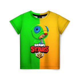 Детская футболка 3D с принтом BRAWL STARS LEON в городе Новоалтайск, 100% гипоаллергенный полиэфир | прямой крой, круглый вырез горловины, длина до линии бедер, чуть спущенное плечо, ткань немного тянется | brawl stars | bull | colt | crow | leon | stars | берли | бо | брок | ворон | джесси | динамайк | дэррил | кольт | леон | мортис | нита | пайпер | пенни | поко | пэм | рикошет | спайк | фрэнк | шелли | эль примо