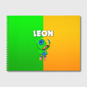 Альбом для рисования с принтом BRAWL STARS LEON в городе Новоалтайск, 100% бумага
 | матовая бумага, плотность 200 мг. | Тематика изображения на принте: brawl stars | bull | colt | crow | leon | stars | берли | бо | брок | ворон | джесси | динамайк | дэррил | кольт | леон | мортис | нита | пайпер | пенни | поко | пэм | рикошет | спайк | фрэнк | шелли | эль примо