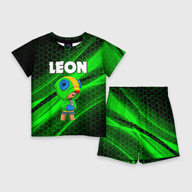 Детский костюм с шортами 3D с принтом BRAWL STARS LEON в городе Новоалтайск,  |  | brawl stars | bull | colt | crow | leon | stars | берли | бо | брок | ворон | джесси | динамайк | дэррил | кольт | леон | мортис | нита | пайпер | пенни | поко | пэм | рикошет | спайк | фрэнк | шелли | эль примо