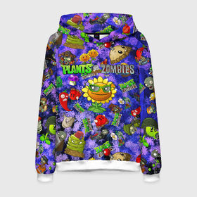 Мужская толстовка 3D с принтом Plants vs Zombies в городе Новоалтайск, 100% полиэстер | двухслойный капюшон со шнурком для регулировки, мягкие манжеты на рукавах и по низу толстовки, спереди карман-кенгуру с мягким внутренним слоем. | plant | zombies | зомби | растения | растения против зомби