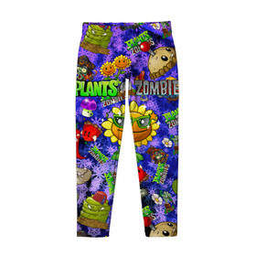 Детские леггинсы 3D с принтом Plants vs Zombies в городе Новоалтайск, полиэстер 85%, спандекс 15% | эластичный пояс, зауженный крой | plant | zombies | зомби | растения | растения против зомби
