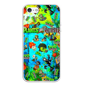 Чехол для iPhone 5/5S матовый с принтом Plants vs Zombies в городе Новоалтайск, Силикон | Область печати: задняя сторона чехла, без боковых панелей | plant | zombies | зомби | растения | растения против зомби